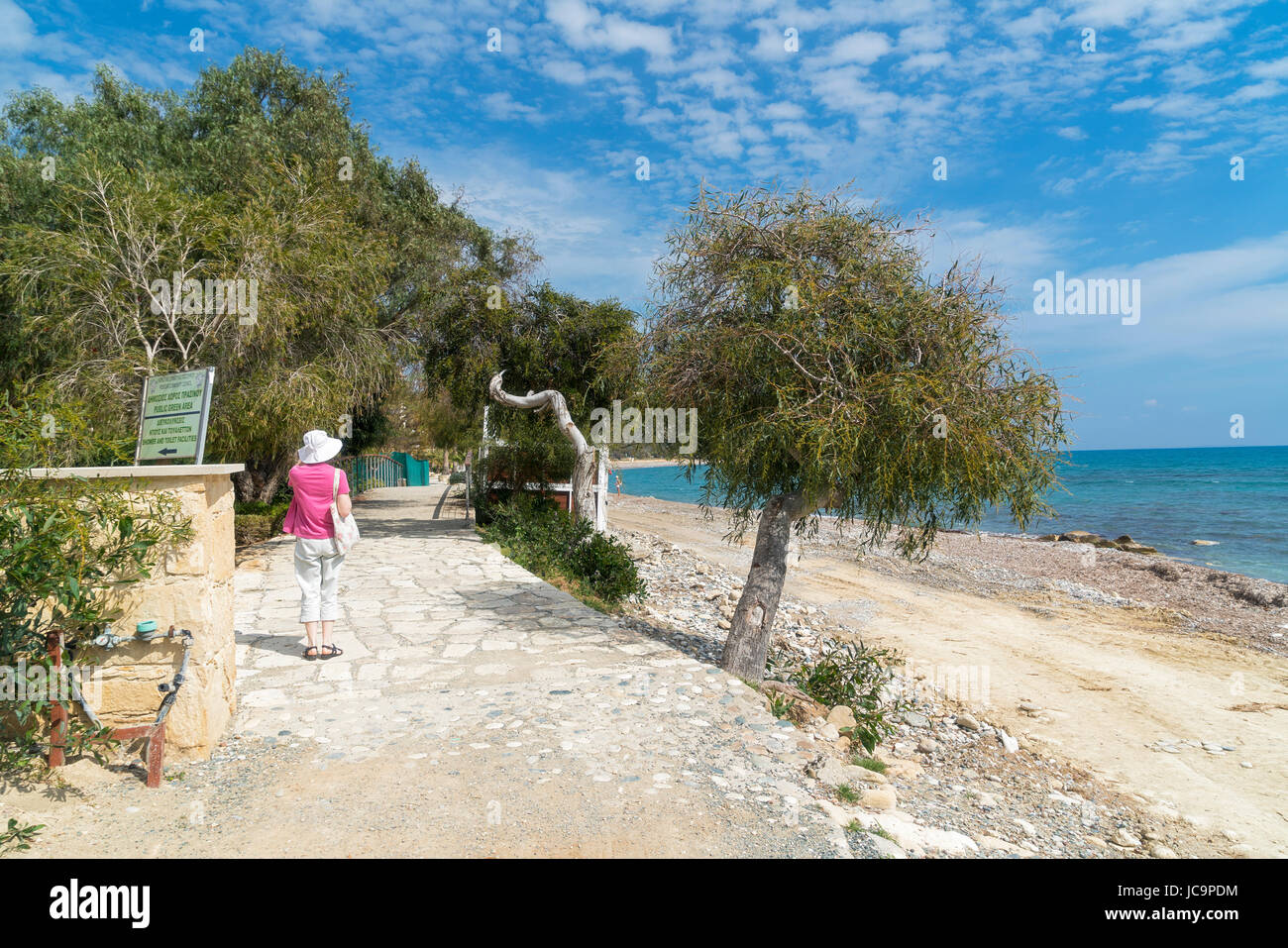 Pissouri beach, vicino hilltop village, Cipro Foto Stock
