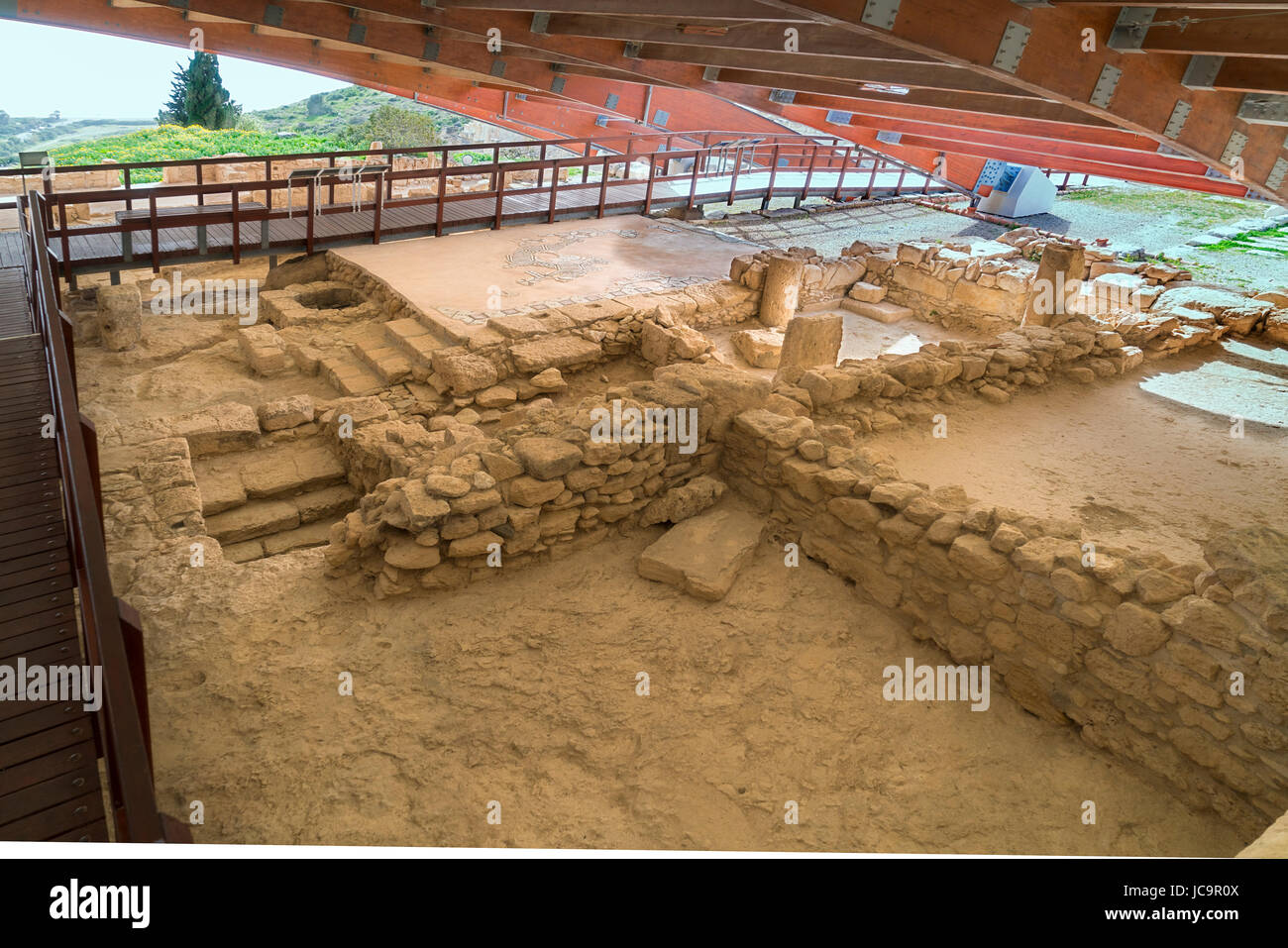 Kourion sito archeologico, casa di Eustolius, vicino a Limassol Limassol Cipro del Sud Foto Stock