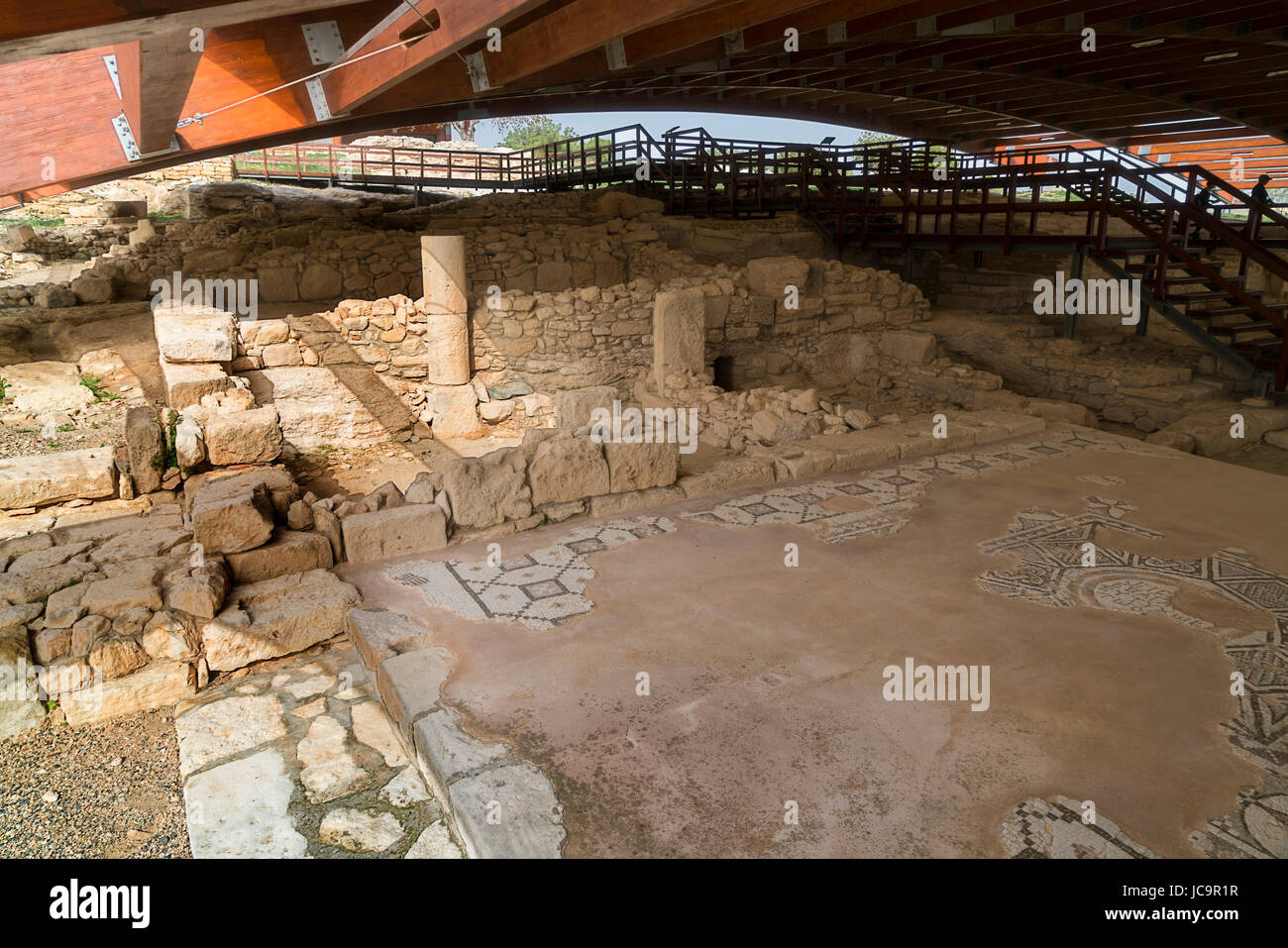 Kourion sito archeologico, casa di Eustolius, vicino a Limassol Limassol Cipro del Sud Foto Stock