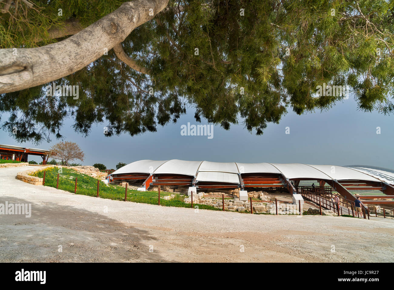 Kourion sito archeologico, cercando di casa di Eustolius, vicino a Limassol Limassol Cipro del Sud Foto Stock
