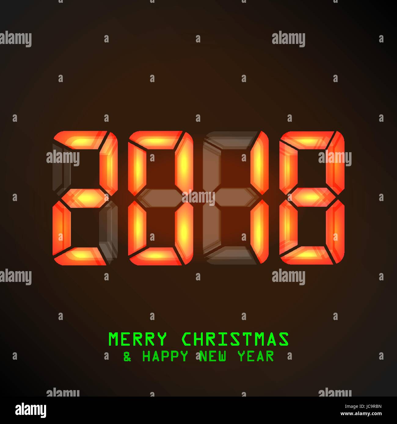 Felice anno nuovo 2018. Vettore della scheda Messaggi di saluto, Opuscolo o Poster Templat Illustrazione Vettoriale