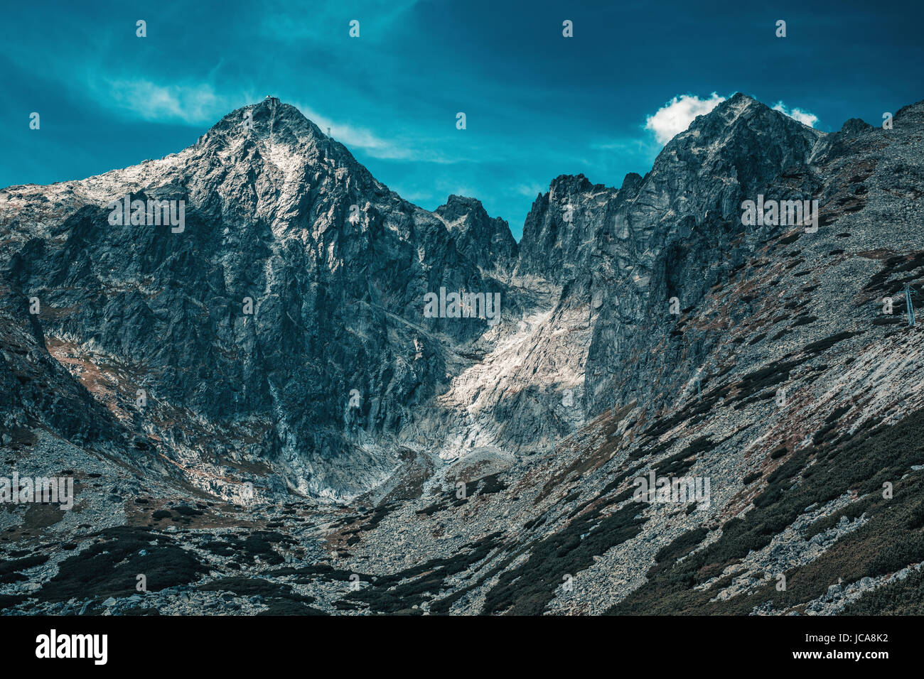 Alti Tatra panorama drammatico paesaggio colori Foto Stock
