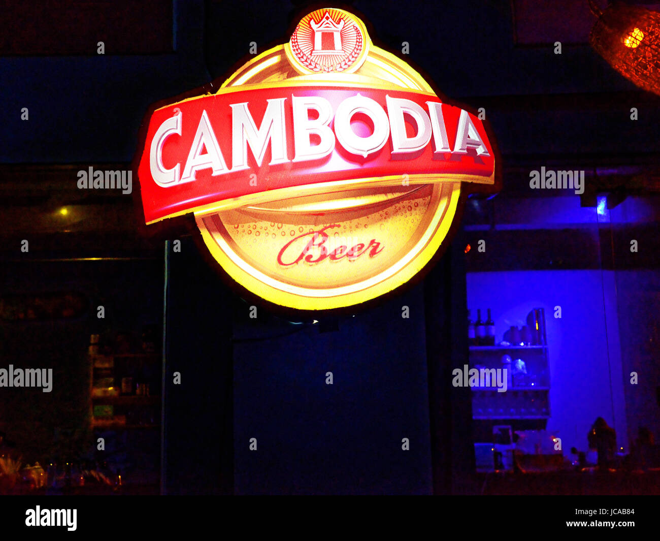 Cambogia beer bar segno di Phnom Penh Foto Stock