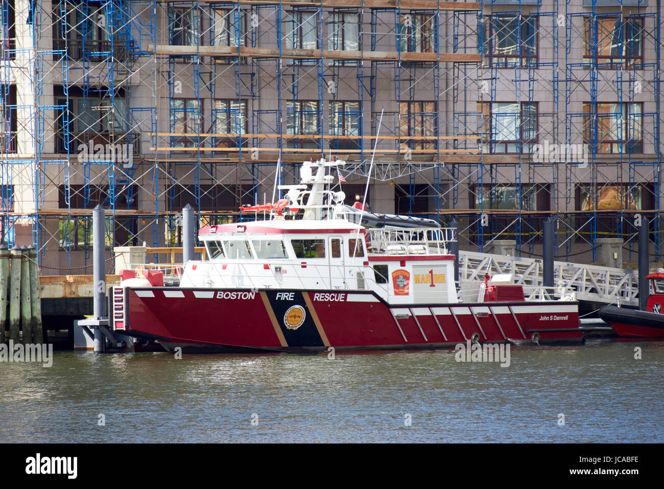 Boston fire rescue fireboat John s damrell USA Foto Stock