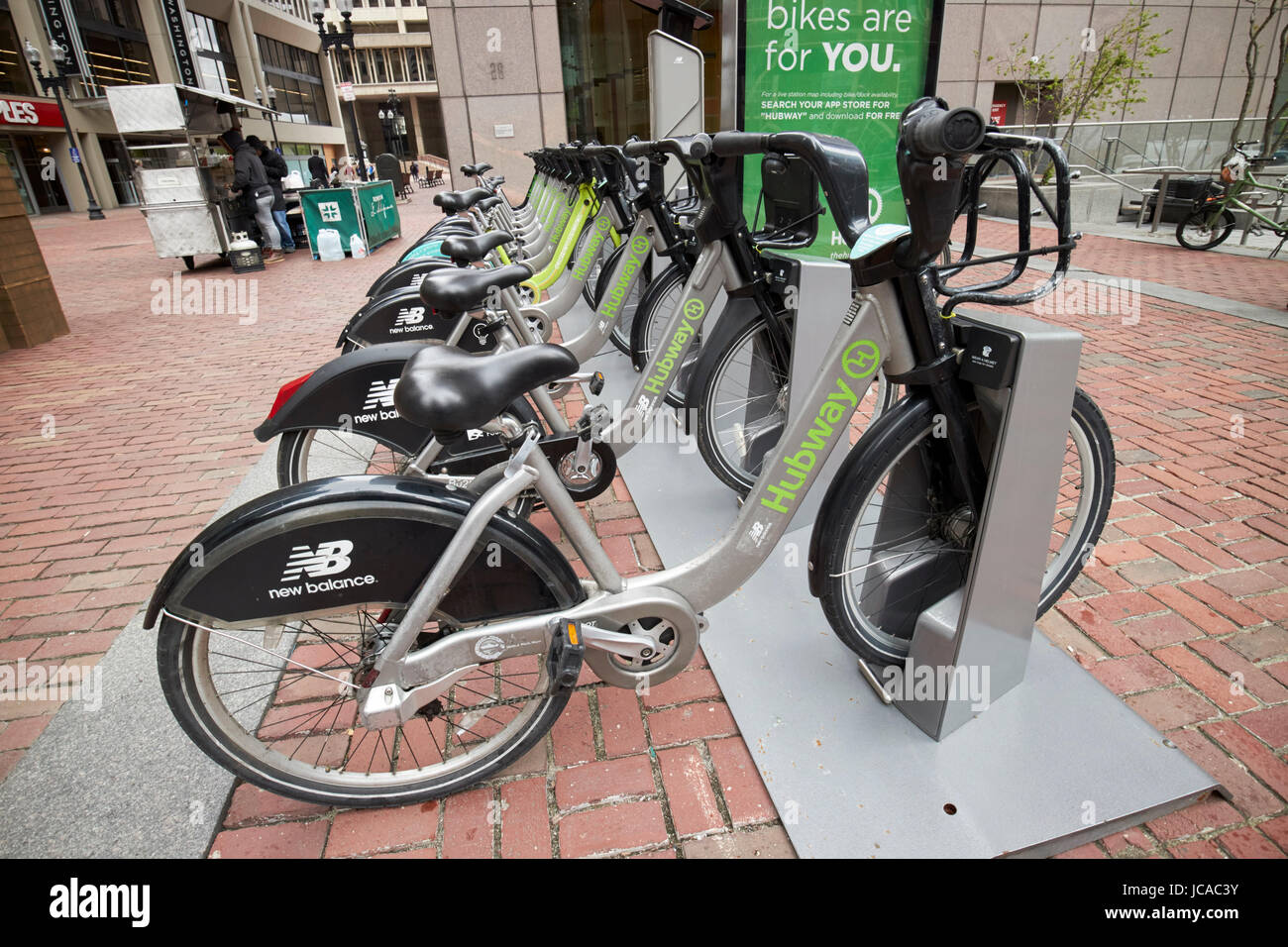 Hubway Boston noleggio bike sharing USA Foto Stock