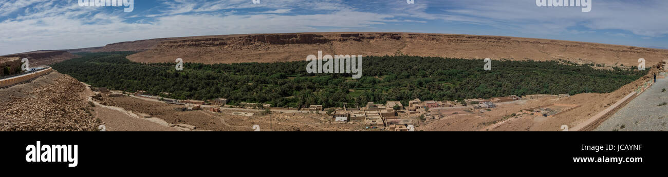 Enorme palmeto di Ziz River Valley, Marocco. Vista panoramica Foto Stock