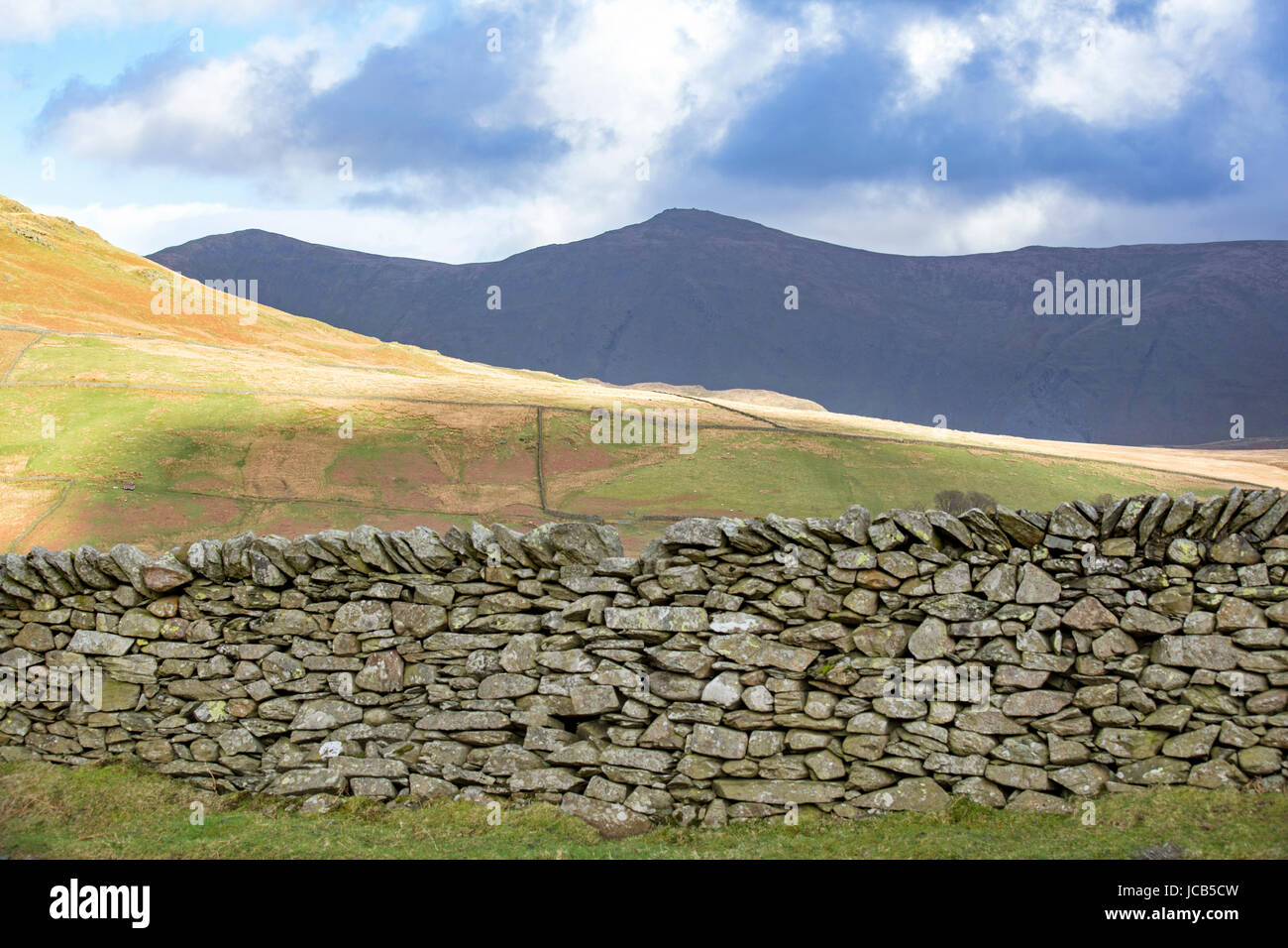 Monti Pennini da Kirkstone Pass, Cumbria, England, Regno Unito Foto Stock