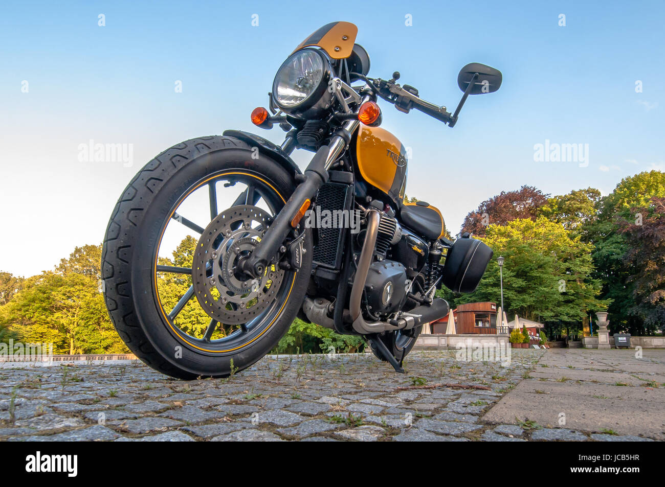 Varsavia POLONIA, giugno 12,2017: Trionfo Coppa Street, uno stile classico moderno per moto. Collegamento ben noto motore con perfetta scatola ingranaggi dà fantastica im Foto Stock