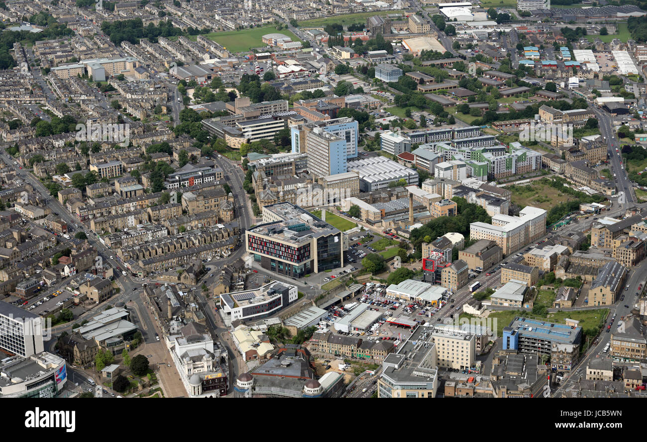 Vista aerea dell'Università di Bradford, ILK Foto Stock