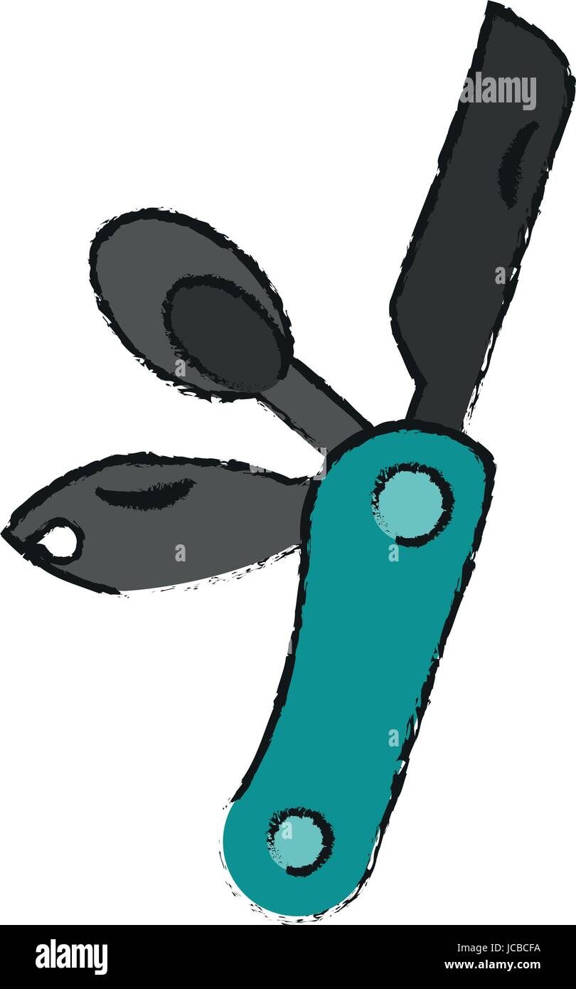 Multi Purpose coltello da tasca immagine icona Illustrazione Vettoriale