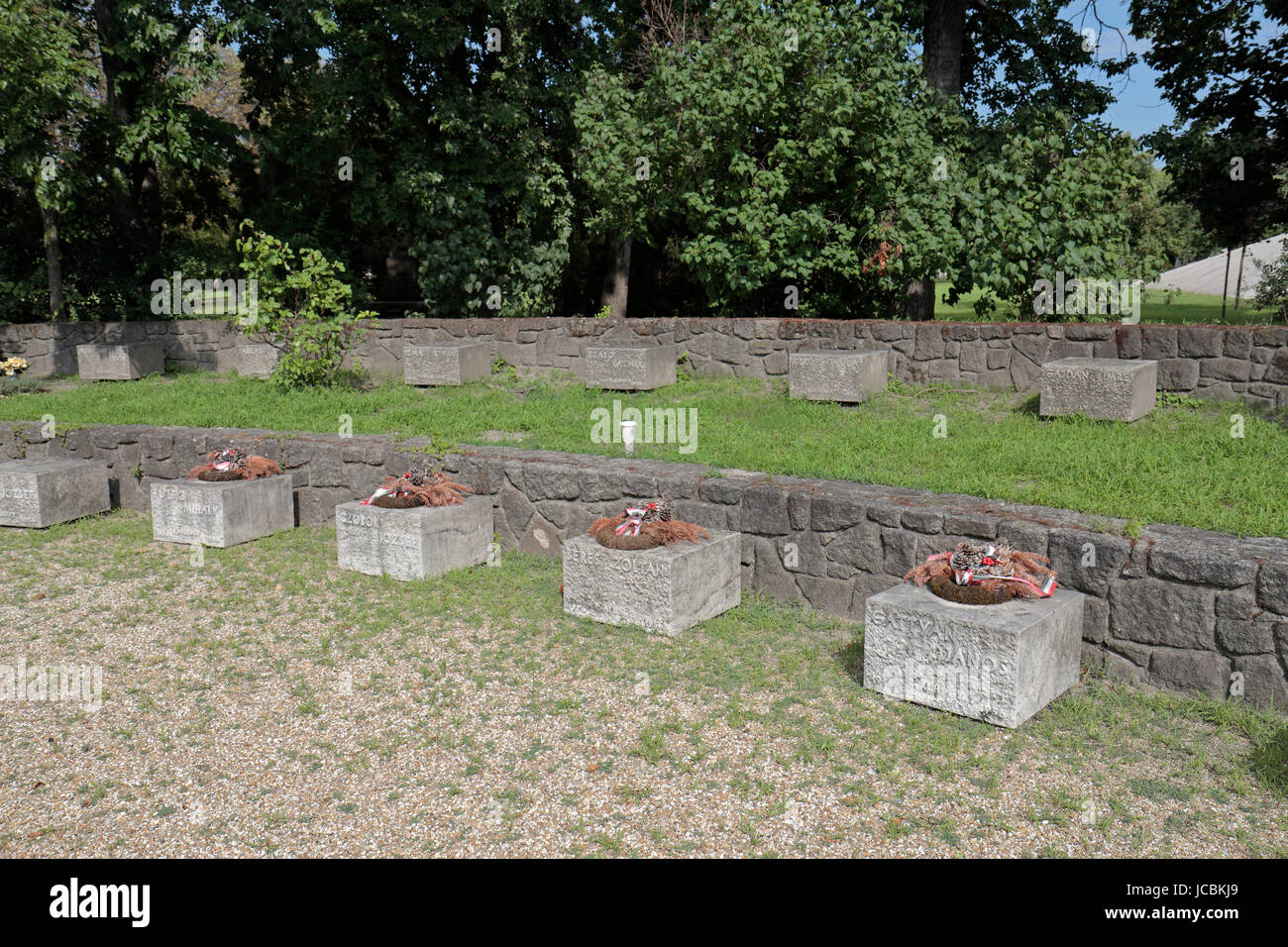 Monumento alla ungherese morto comunista dal 1956 Rivoluzione, cimitero Kerepesi, Budapest, Ungheria. Foto Stock