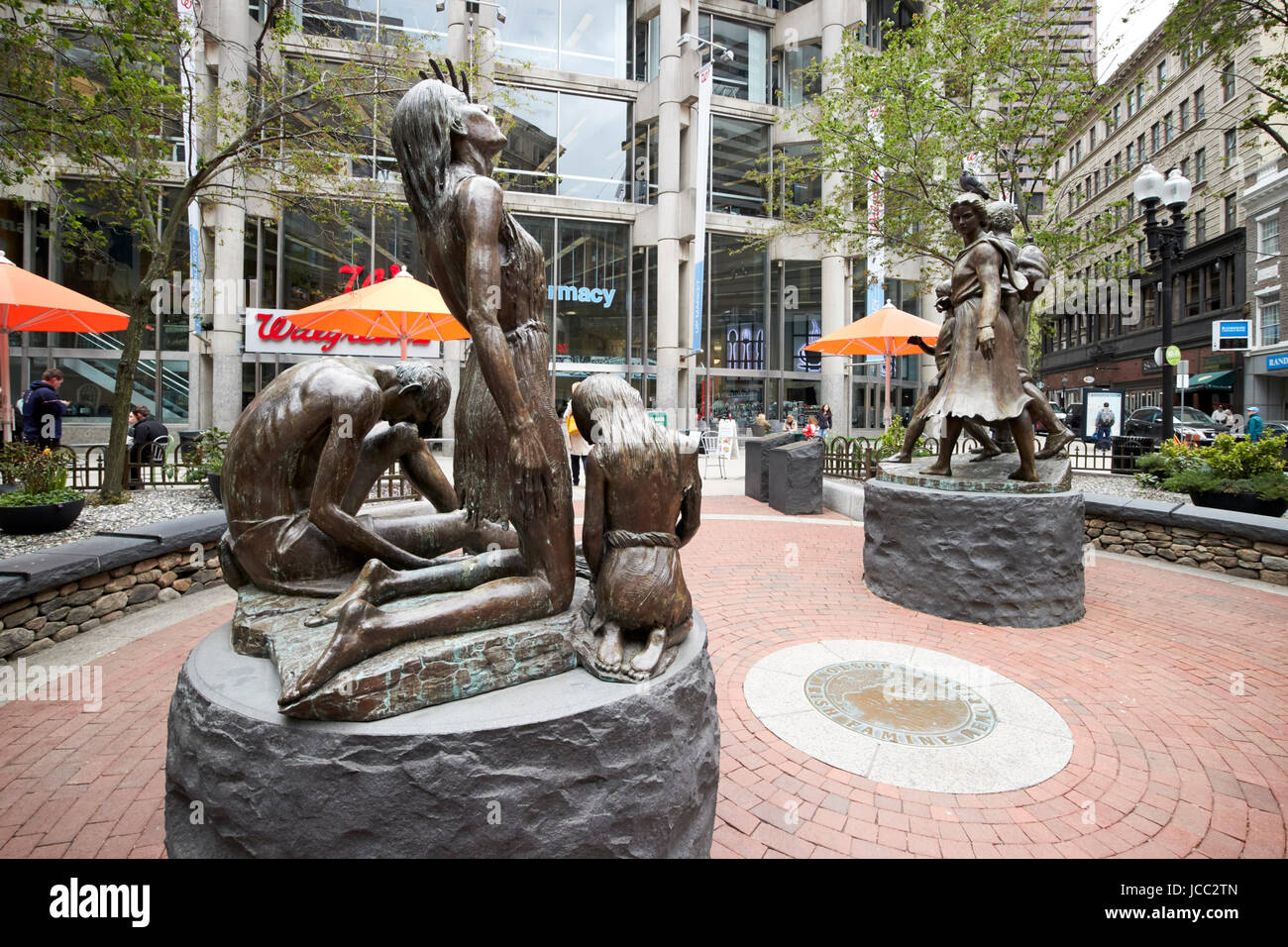 Il Boston Irish carestia Memorial USA Foto Stock