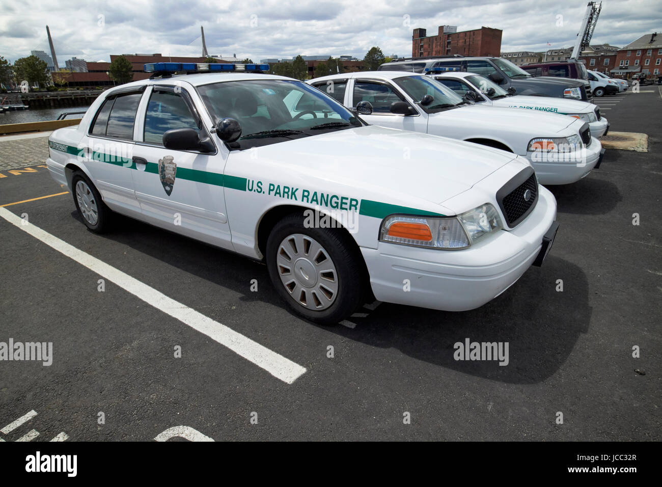 US national park service usa ranger del parco ford crown vic veicolo Boston STATI UNITI D'AMERICA Foto Stock
