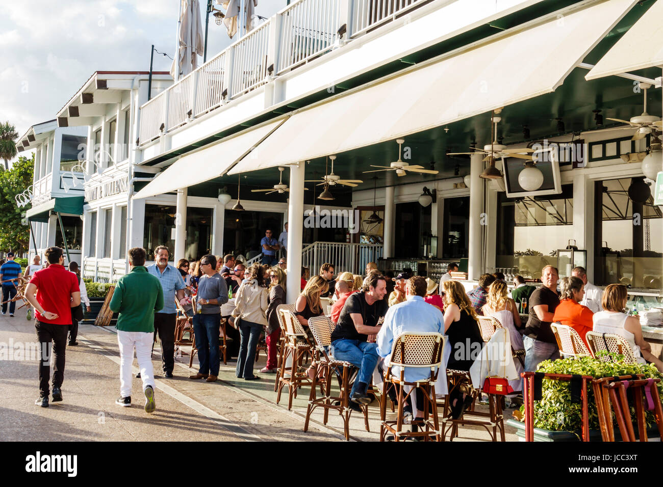 Miami Beach Florida, South Pointe Park, Smith & Wollensky, ristorante ristoranti, ristoranti, ristoranti, ristoranti, ristoranti, ristoranti, ristoranti, bar, bistro, Steakhouse, al fresco, ristoranti, wa Foto Stock