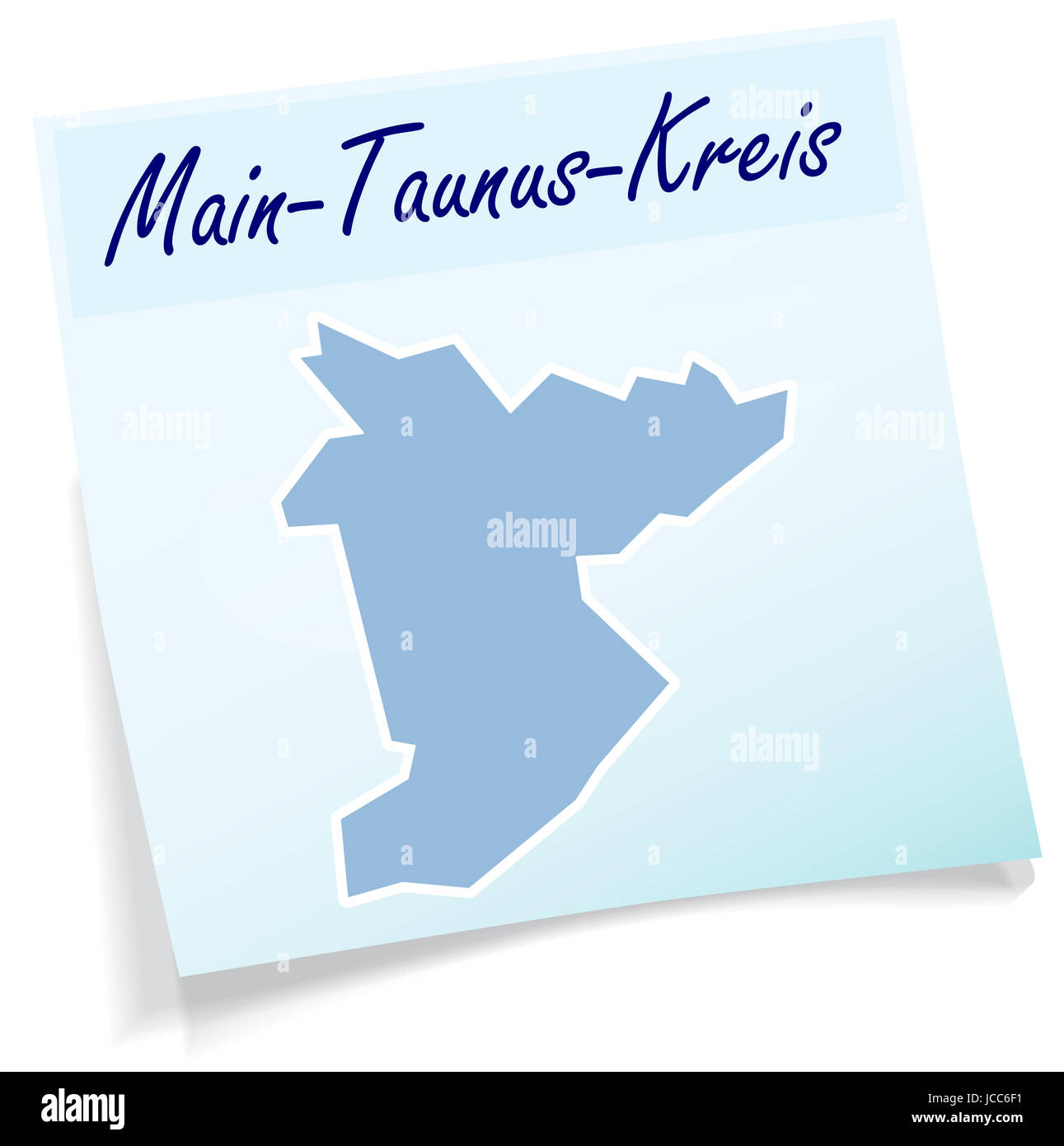 Main-Taunus-Kreis als Notizzettel in Blau Foto Stock