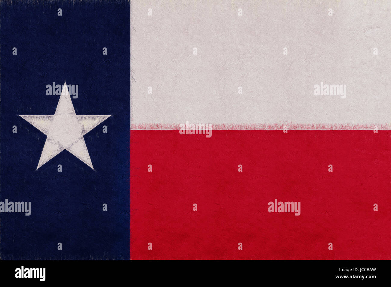 Illustrazione di un flag di stato del Texas in America con un look grunge. Foto Stock