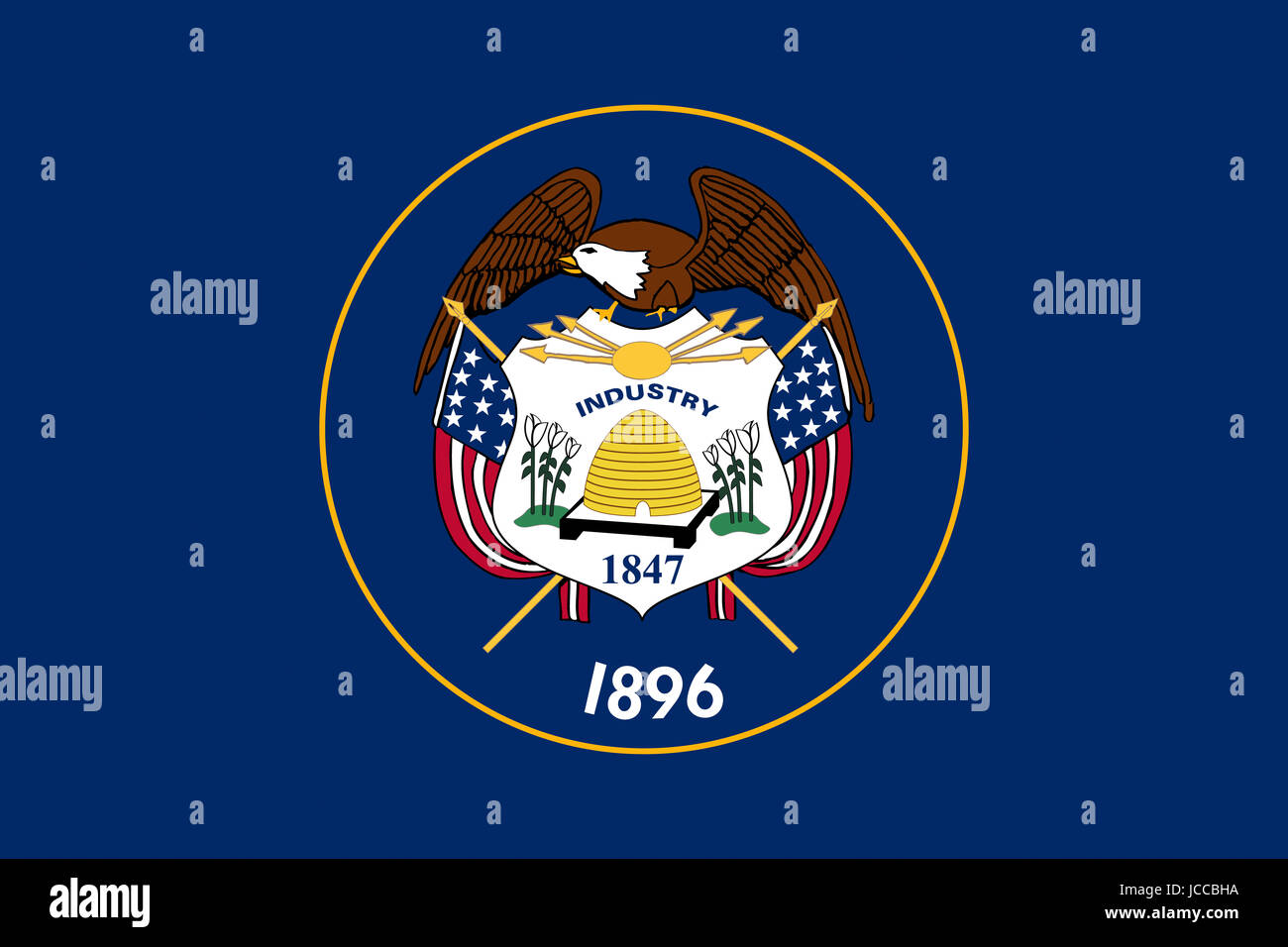 Illustrazione di un flag di stato dello Utah in America Foto Stock