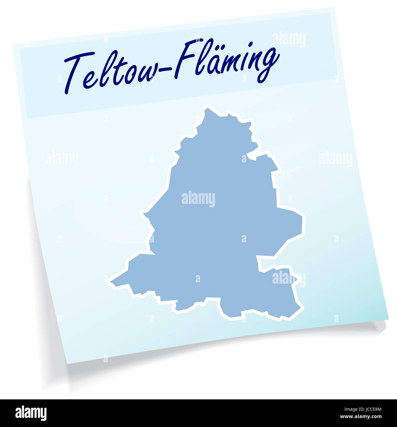 Teltow-Flaeming als Notizzettel in Blau Foto Stock