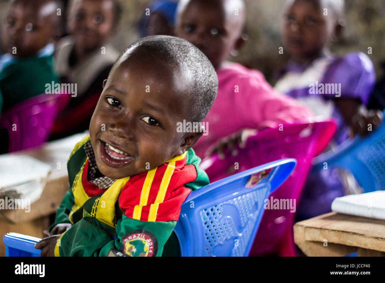 Ritratto di un bambino in Africa Foto Stock