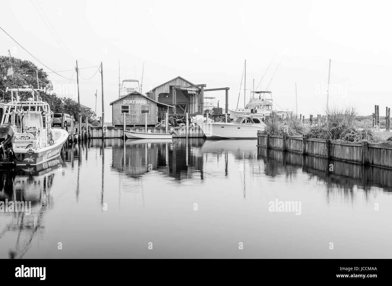 Boat Yard marina sul Outer Banks nc Foto Stock