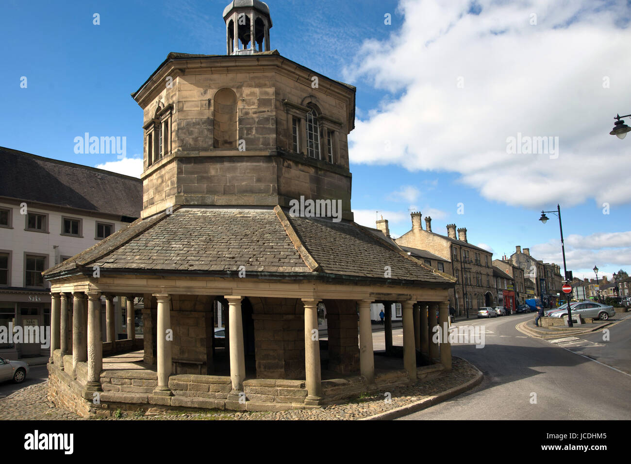 Il mercato vecchio croce in Barnard Castle, nella contea di Durham Foto Stock