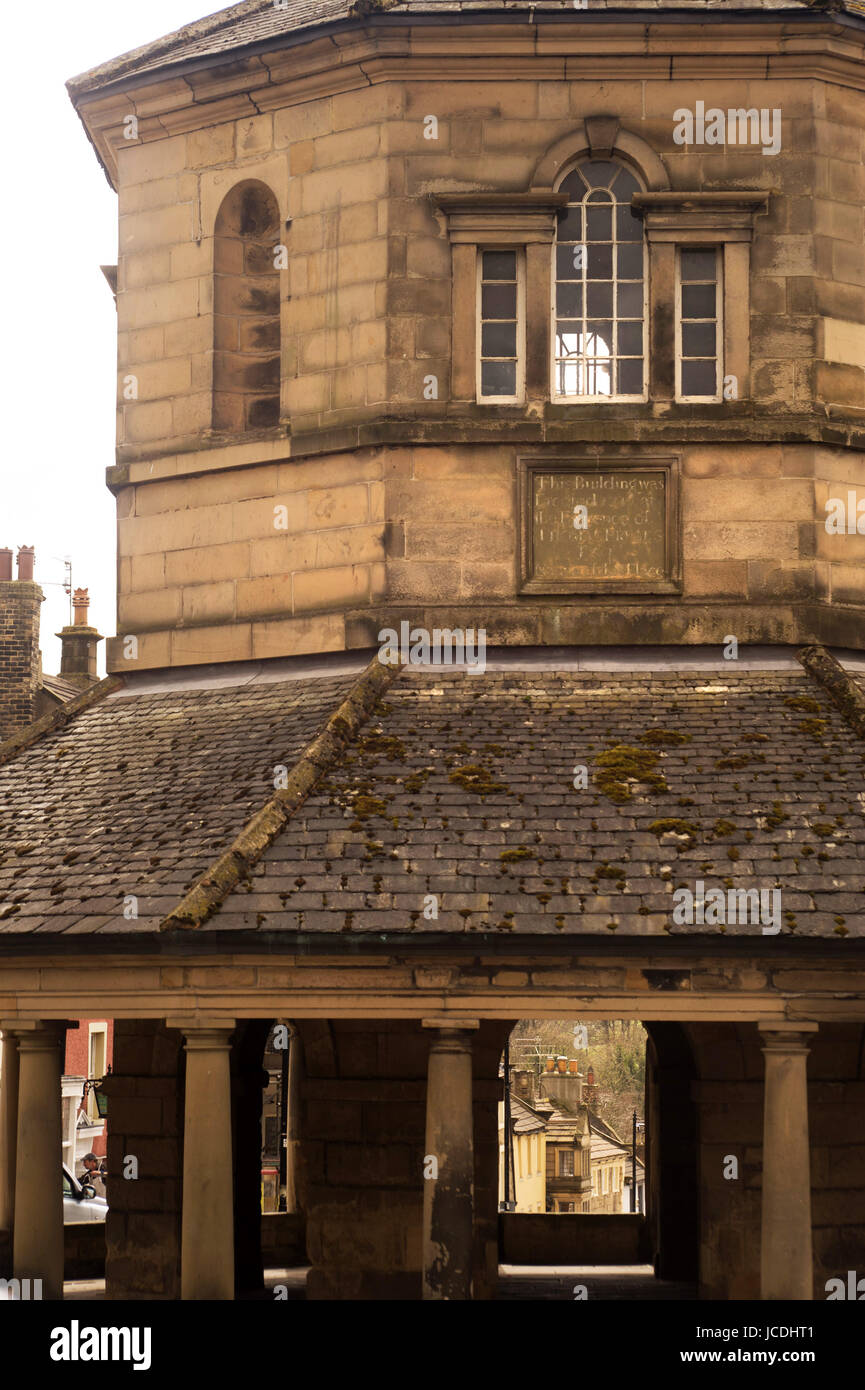 Dettaglio del Mercato Vecchio edificio a croce, Barnard Castle, nella contea di Durham Foto Stock