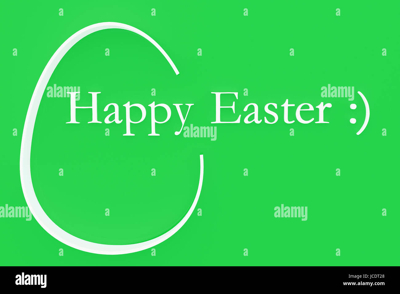 3d'illustrazione; forma di uovo con il testo "Felice Pasqua" Foto Stock