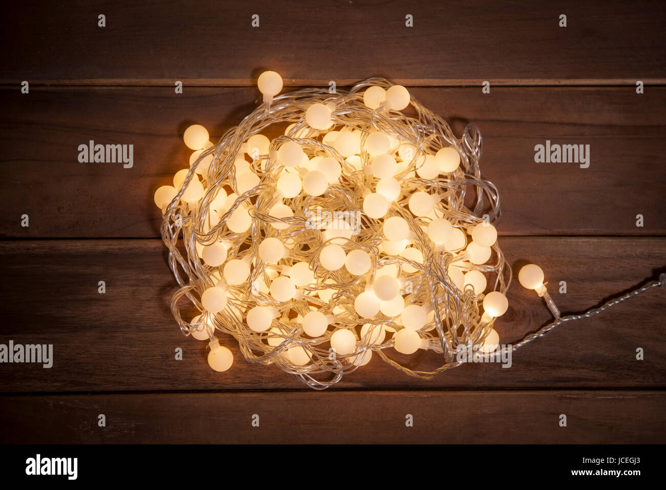 Le decorazioni di Natale con le luci fairy Foto Stock