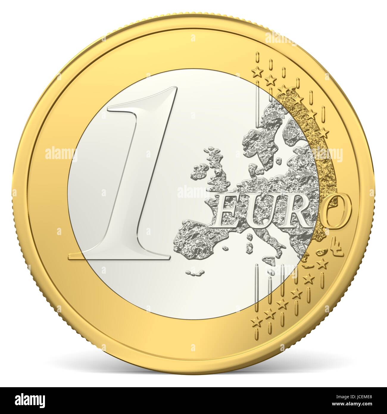 Ein Euro Münze Foto Stock