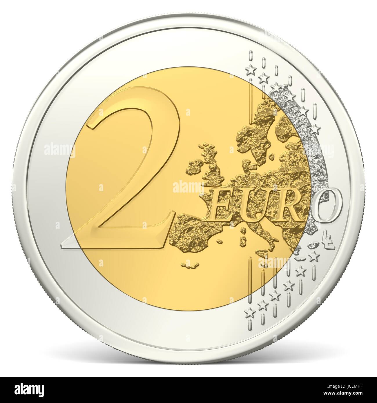Zwei Euro Münze Foto Stock