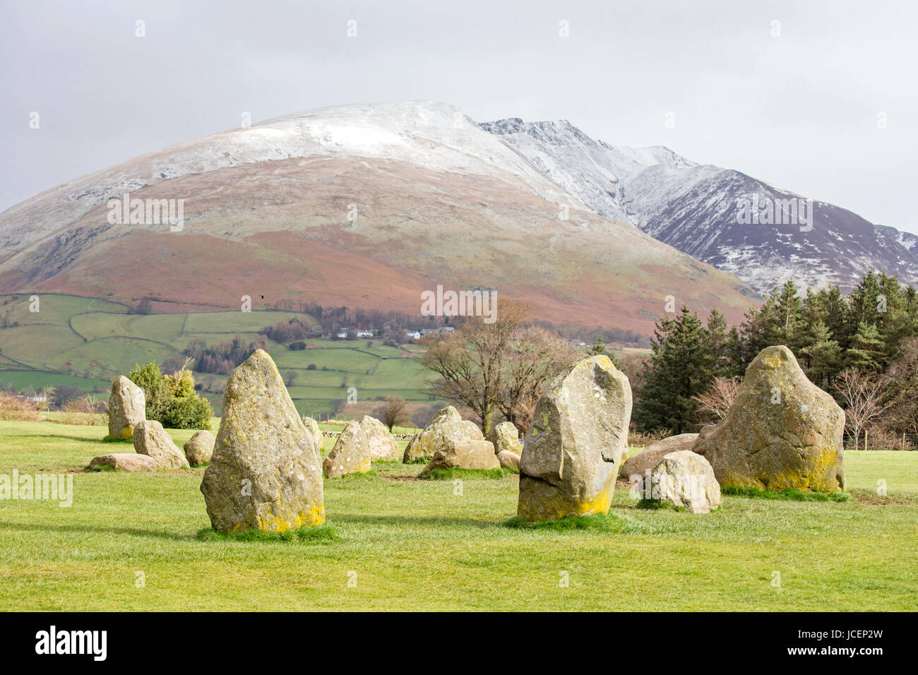 Castlerigg Stone Circle Near Keswick, Cumbria, England, Regno Unito Foto Stock