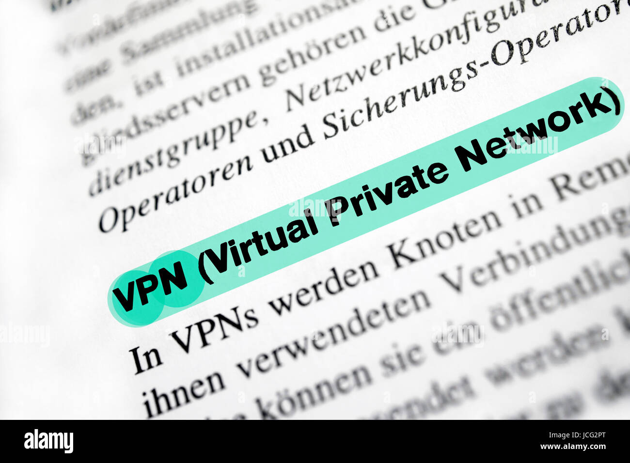 Rete privata virtuale (VPN) Foto Stock