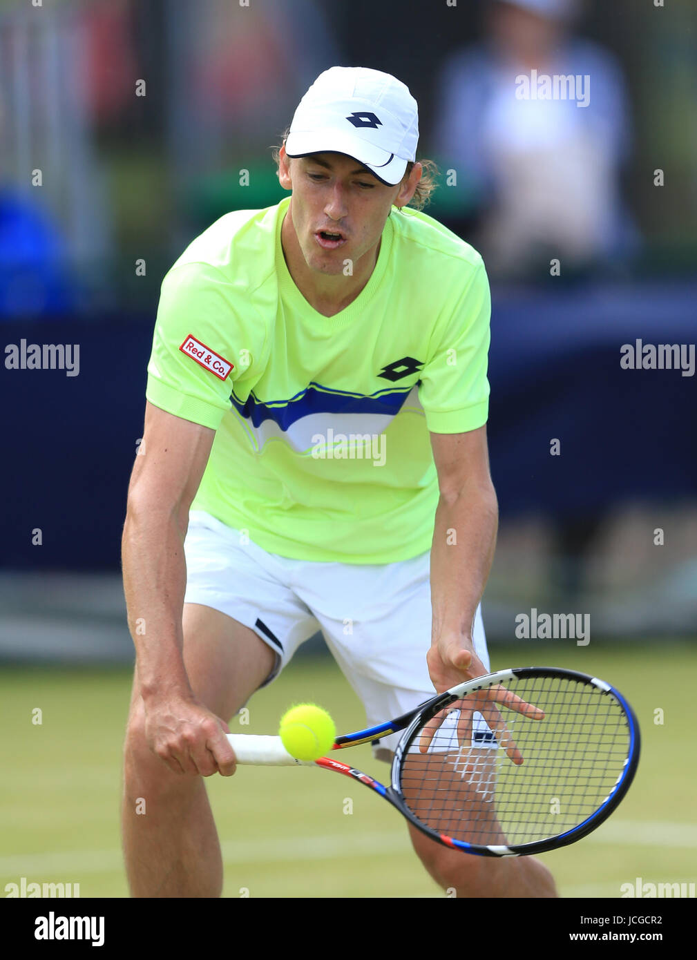 John Millman australiano durante il quarto giorno dell'AEGON Open Nottingham al Nottingham Tennis Centre. PREMERE ASSOCIAZIONE foto. Data foto: Giovedì 15 giugno 2017. Vedi la storia della Pennsylvania tennis Nottingham. Il credito fotografico dovrebbe essere: Nigel filo francese/PA Foto Stock