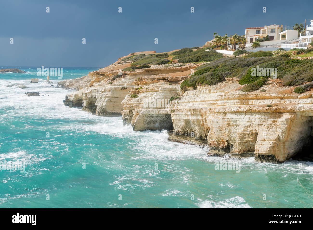 Grotte Marine distretto, vicino a Coral Bay beach vicino a Paphos, Pafos, Cipro Foto Stock