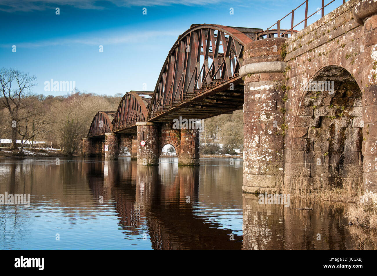 Vecchio loch ken viadotto ferroviario incrocio sulla dissuaso paddyline Foto Stock