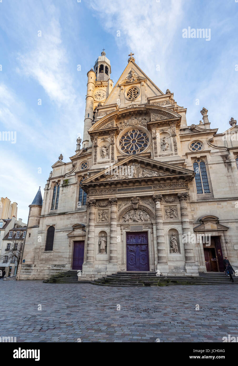 Il Saint Etienne du Mont chiesa,montagne Saint Geneviève, Parigi, Francia Foto Stock
