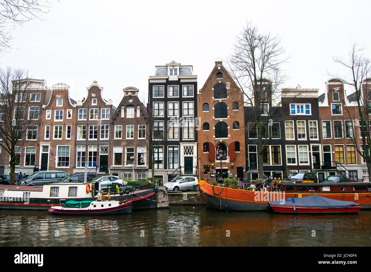 Bei canali di Amsterdam Foto Stock