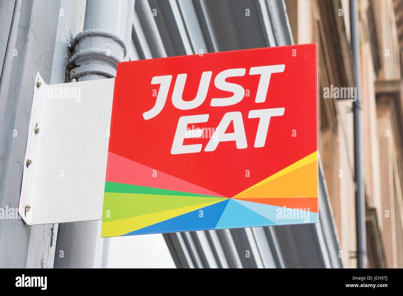 Solo mangiare segno e logo, Glasgow, Scotland, Regno Unito Foto Stock