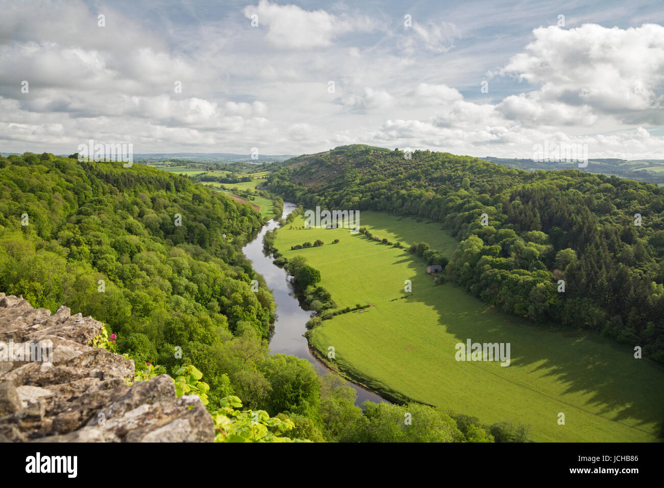 Il fiume Wye dalla Symonds Yat, Herefordshire, England, Regno Unito Foto Stock