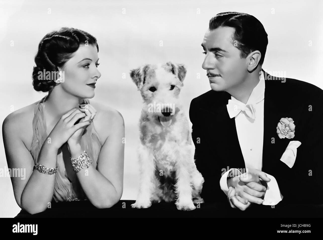Dopo la sottile uomo 1936 MGM film con Myrna Loy, William Powell e Asta il cane Foto Stock