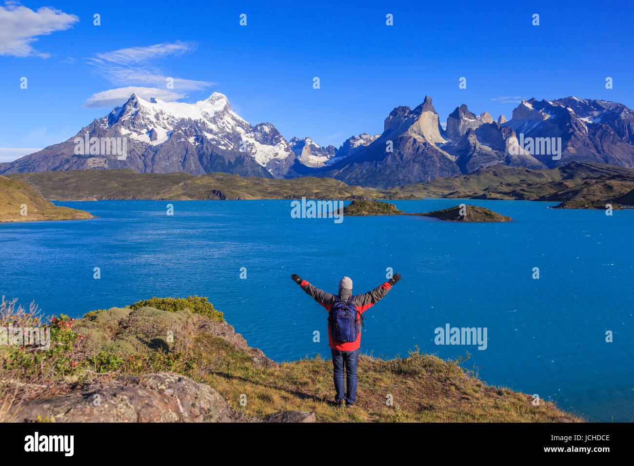 Nationalpark Torres del Paine ( Parque Nacional Torres del Paine) ist einer der bekanntesten Nationalparks in Patagonien, Cile Foto Stock