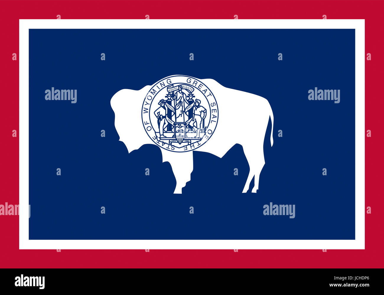 Illustrazione di un flag di stato del Wyoming in America Foto Stock