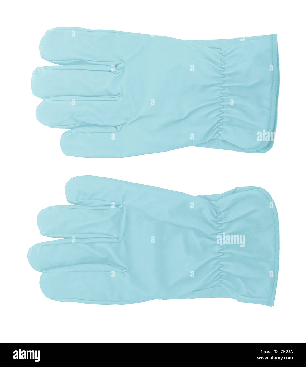 Guanti isolati equipaggiamento protettivo personale - cool cyanotype Foto Stock