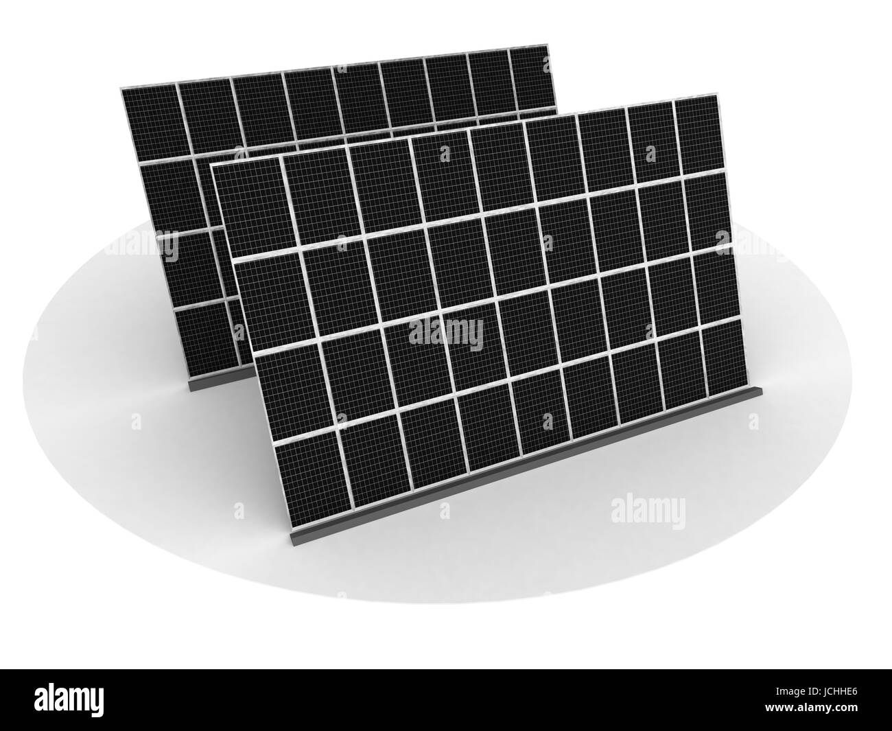 Illustrazione dei pannelli solari isolato su bianco Foto Stock