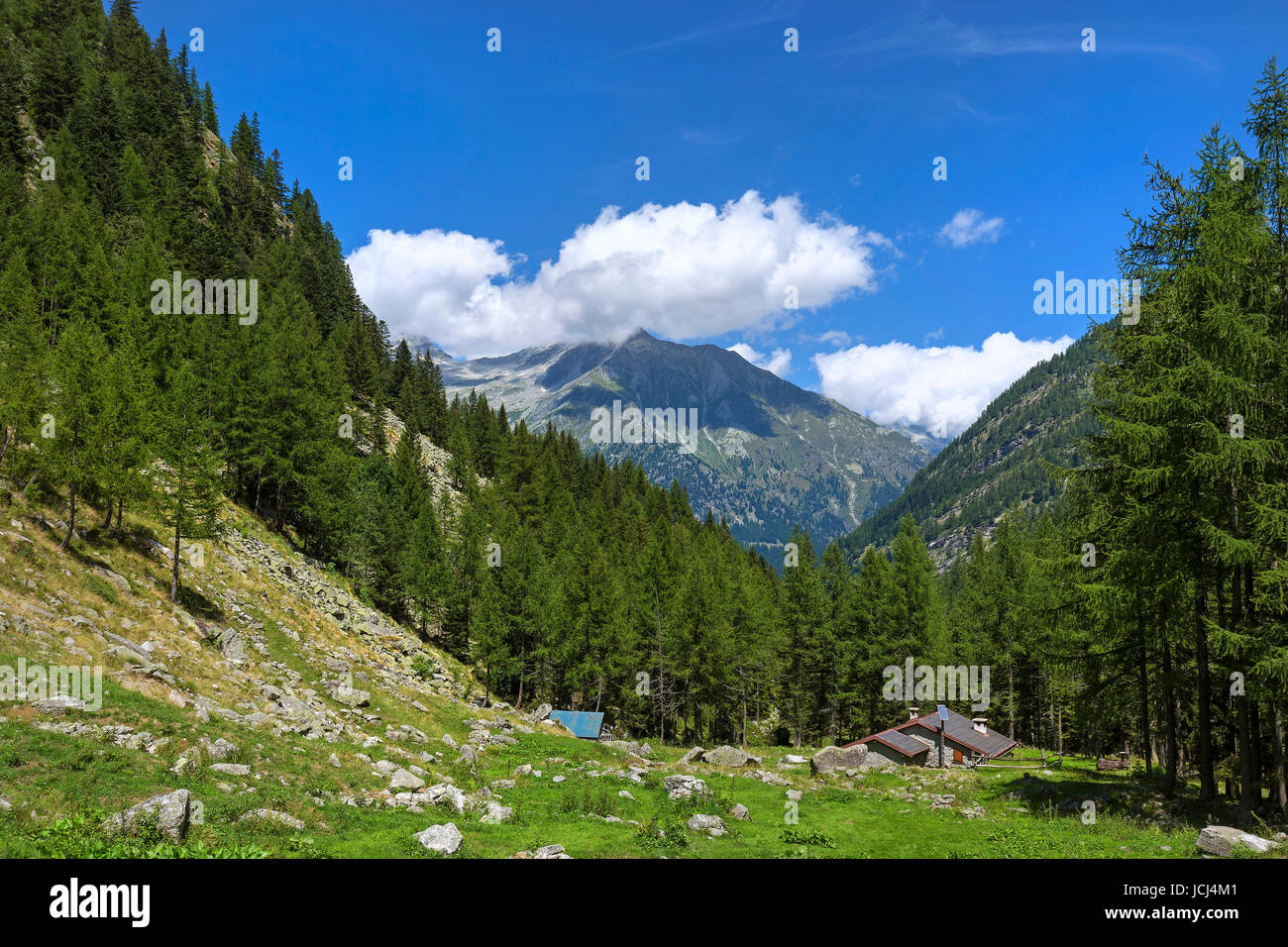 Paesaggio in Valle Anzasca in Italia. Foto Stock