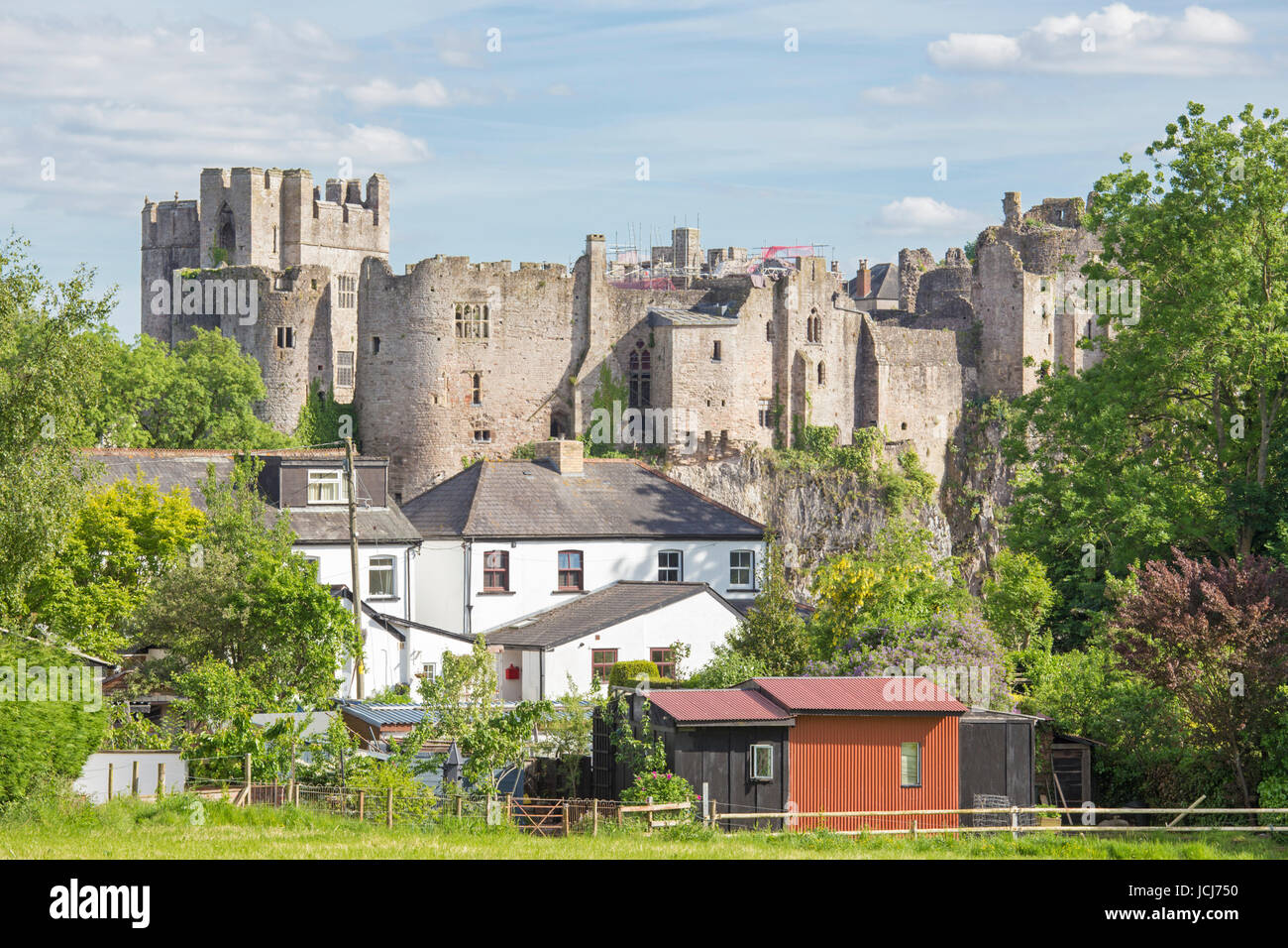 Historic Chepstow Castle, Chepstow, Monmouthshire, Wales, Regno Unito Foto Stock