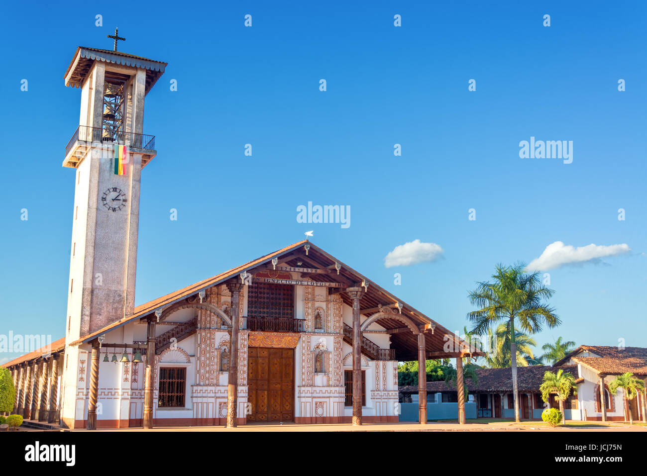 Patrimonio Mondiale UNESCO il gesuita chiesa della Missione di San Ignacio, Bolivia Foto Stock