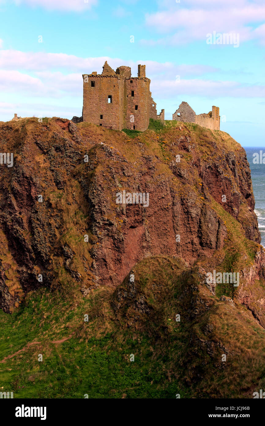 Castello di Dunnottar rovine, vicino a Stonehaven, Scotland, Regno Unito Foto Stock