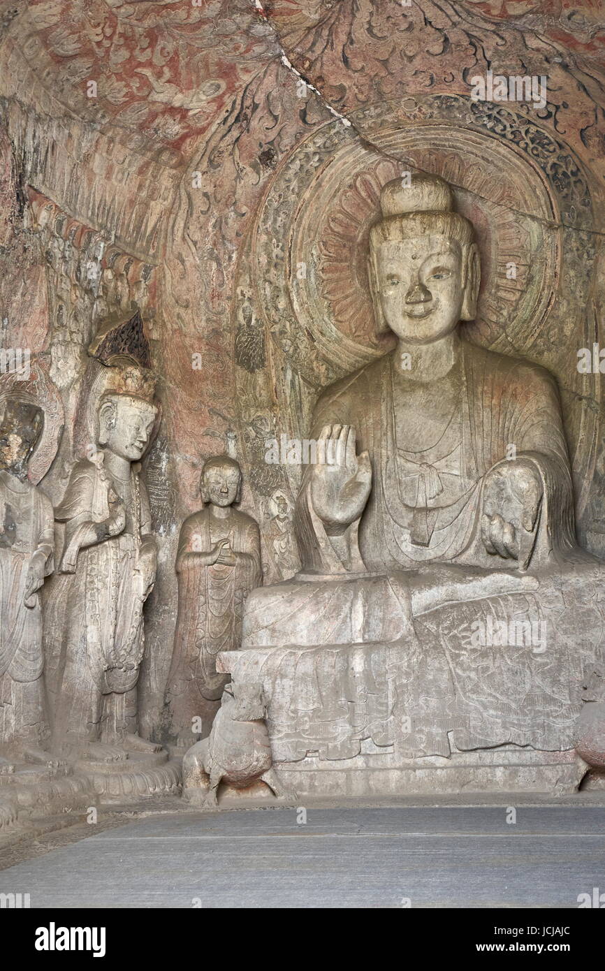 Le Grotte di Longmen, Luoyang, Cina Foto Stock