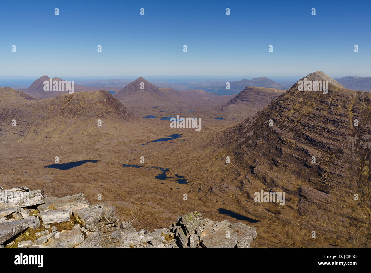 Coire Mhic Nobail & Beinn Eighe da Liathach Foto Stock